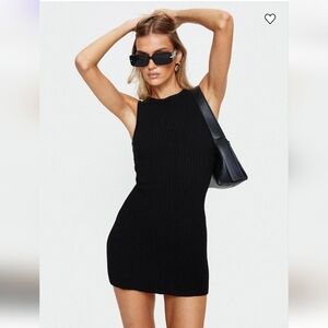 Princess Polly Black Ribbed Mini Dress NWT S/M